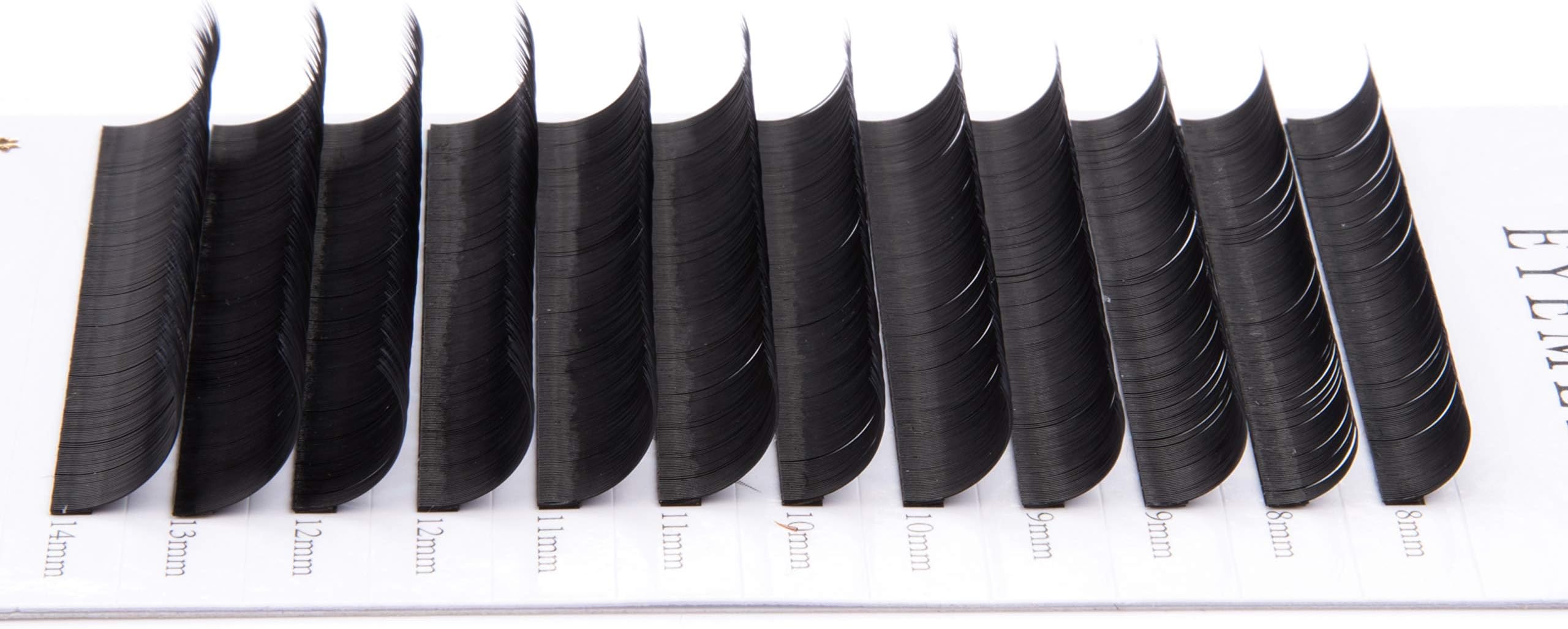 Eyelashes Extension 0.20mm D Curl 11mm Individual Eyelash Extensions 3D Light Black Faux Mink Lashes Supplies Professional Salon Use by EYEMEI (0.20-D-11mm)