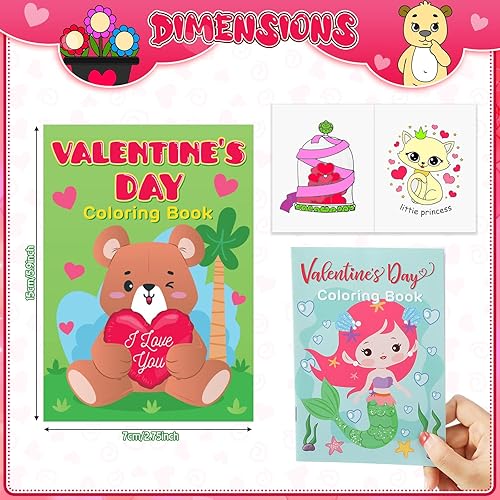 Miniatura 2 de Paquete de 45 libros para colorear para el día de San Valentín para niños, recuerdos de fiesta, San Valentín, mini libro para colorear, tema de San