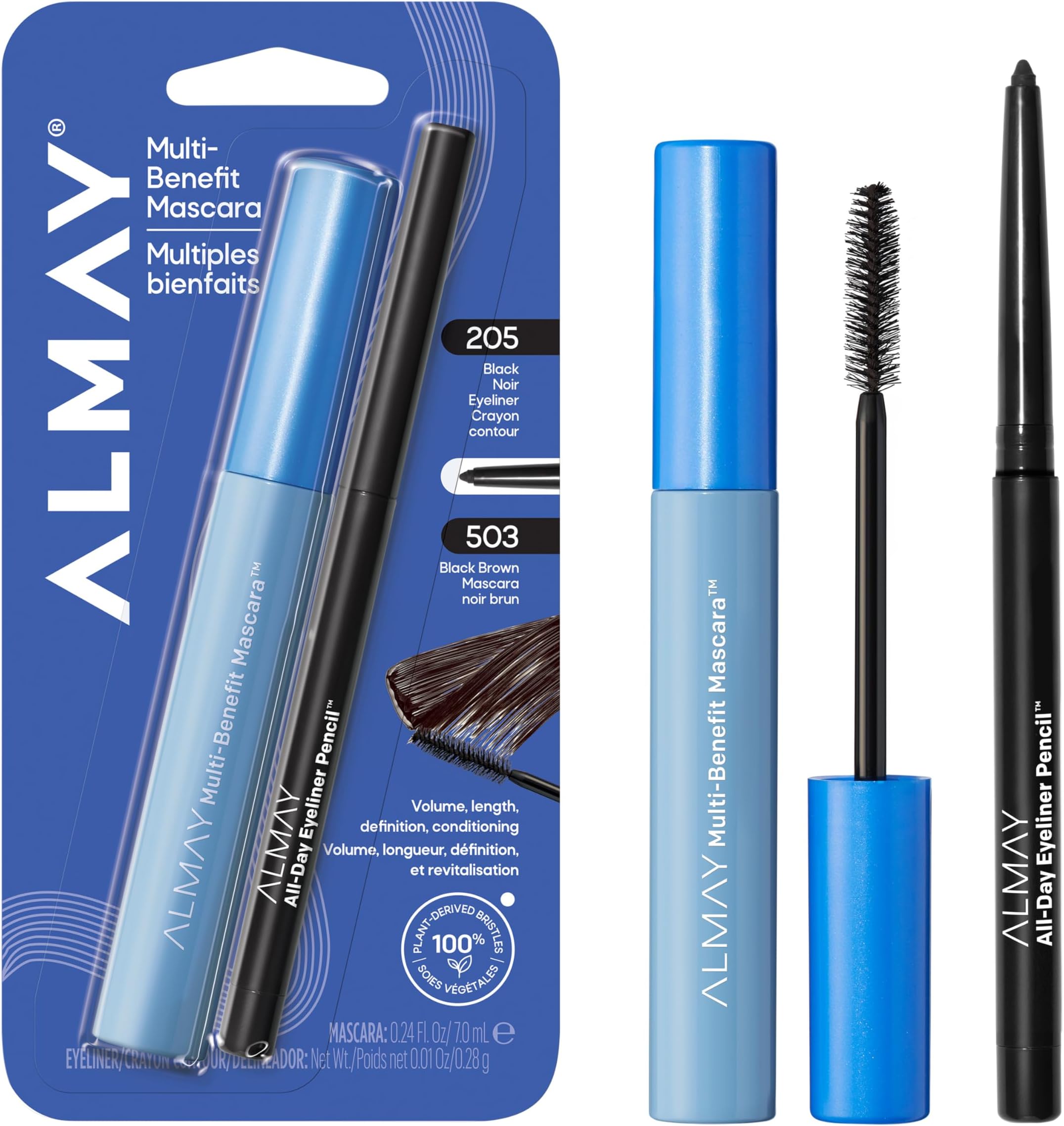 Multi-Benefit Mascara and Eyeliner Duo Value Pack (Packaging May Vary), Black Brown