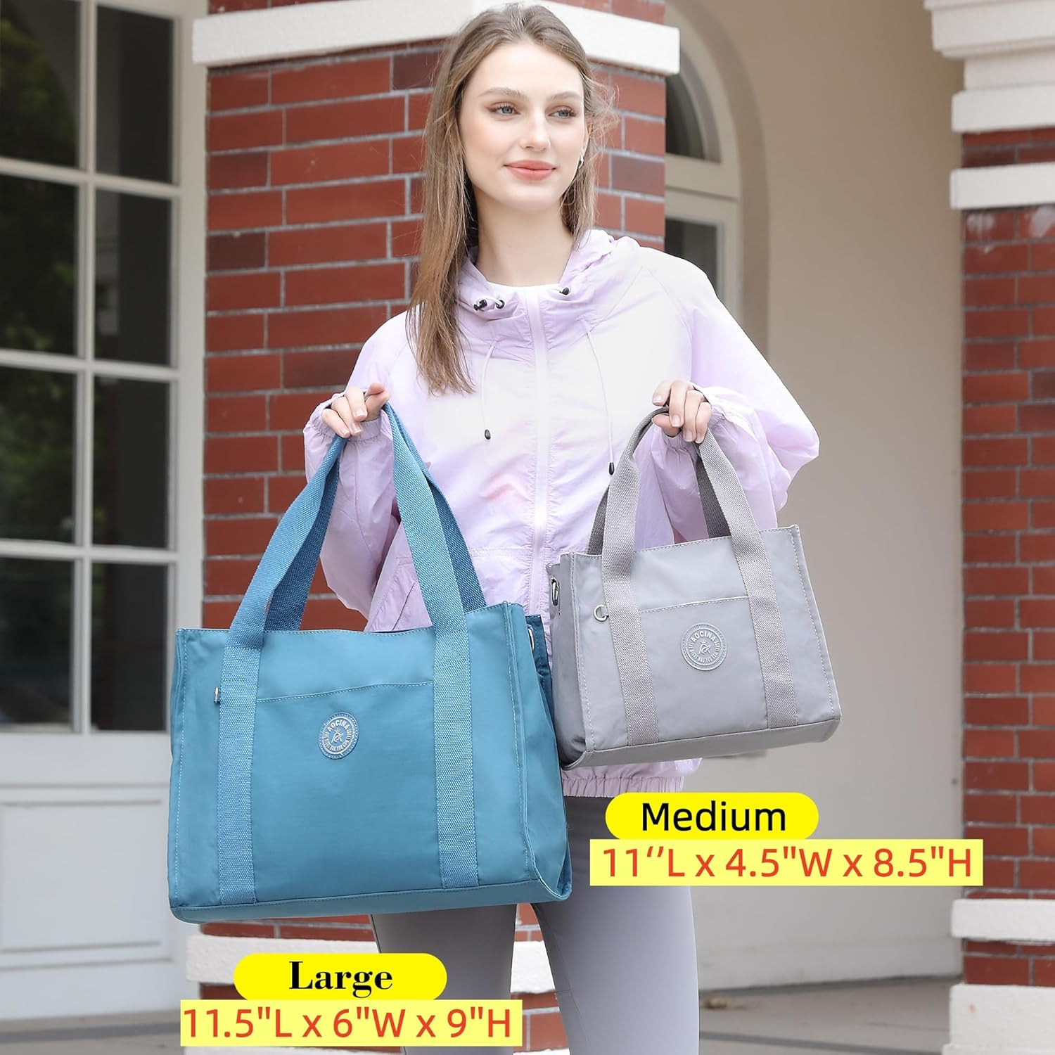 AOCINA Small Tote Bag With Zipper Mini Nylon Crossbody Bags for Women Work Everyday Multi Pocket Lightweight Satchel Purse - Image 5