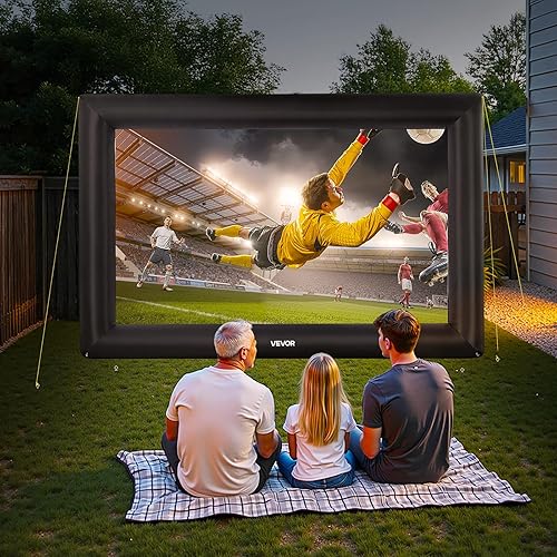 Miniatura 8 de VEVOR Pantalla de proyector inflable de 20 pies, pantalla de cine inflable para exteriores con soplador de aire de 250 W, pantalla de proyección de