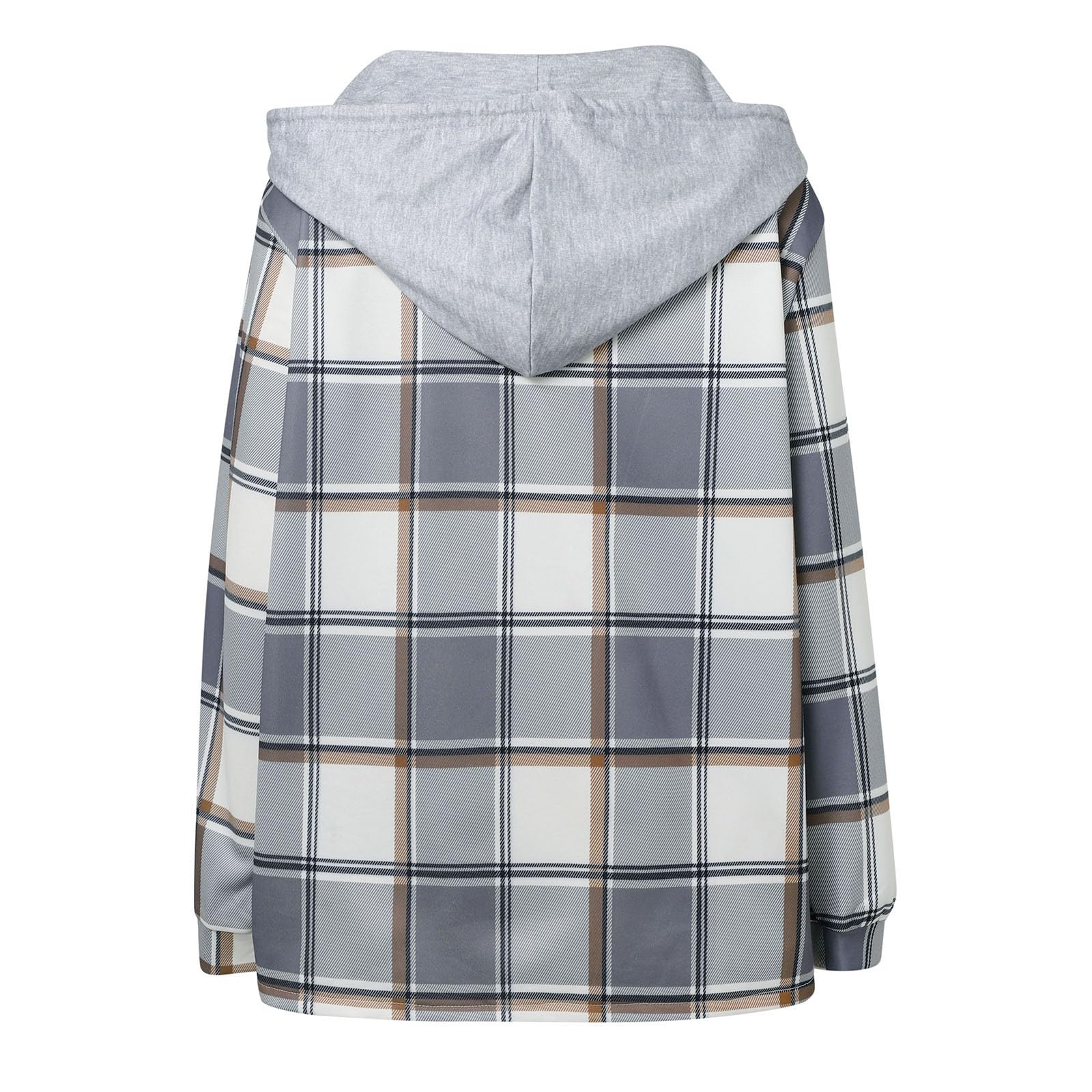Abrigo a cuadros para mujer, chaqueta de entretiempo a prueba de viento, chaqueta de ocio, chaqueta de trabajo, chaqueta de trabajo, moda de manga larga, cortavientos, chaqueta cálida,