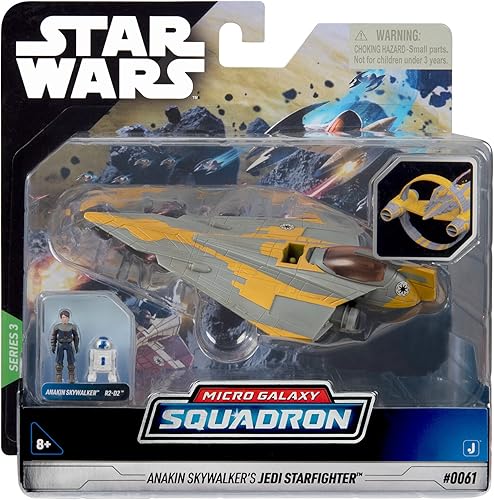 Miniatura 2 de Star Wars Micro Galaxy Squadron Anakin Skywalker's Jedi Starfighter - Vehículo de clase Starfighter de 5 pulgadas con dos accesorios de micro figura