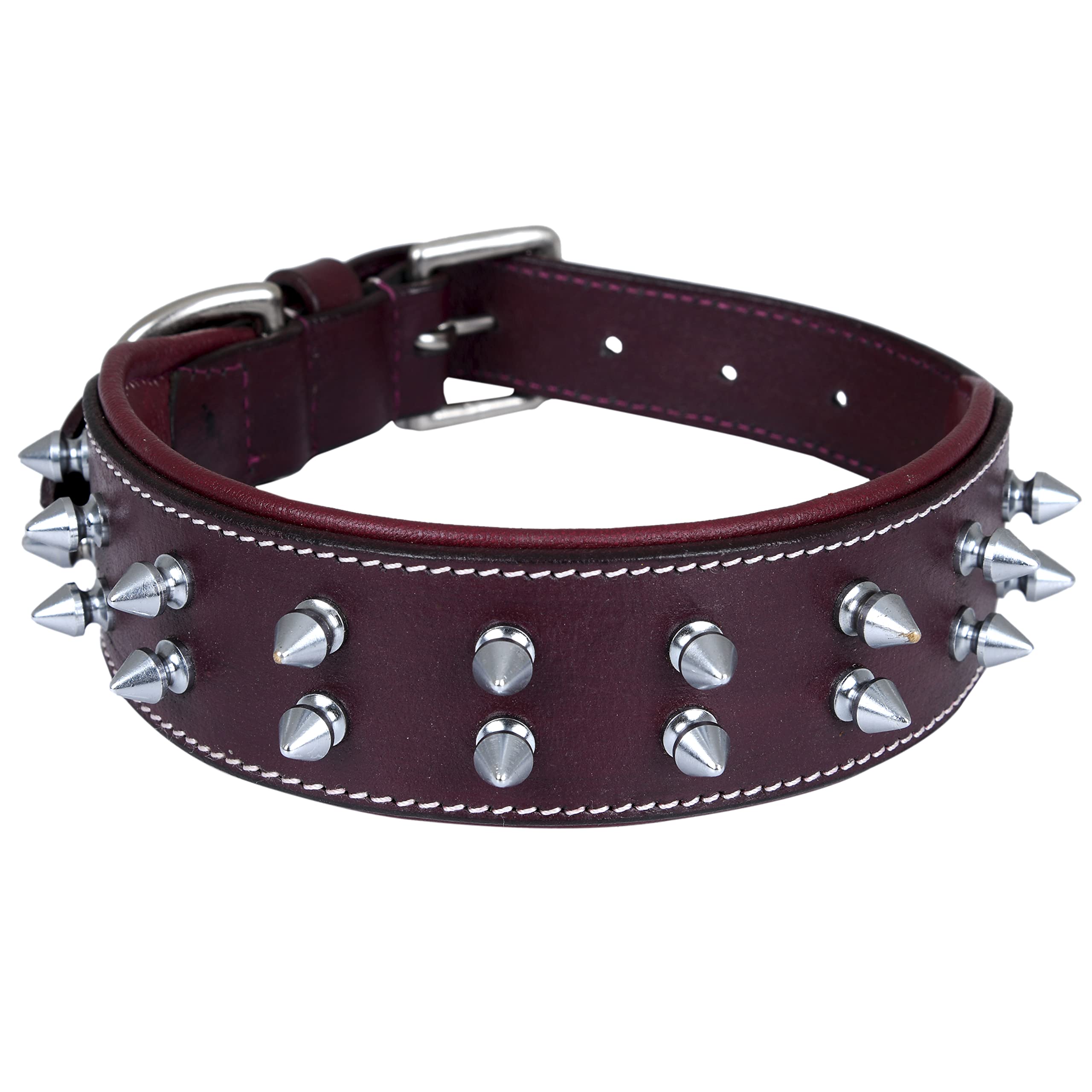 DowgClub, Cherry - Silver Spikes, M (Fit Neck Size 14.5"-18.5") - Image 2