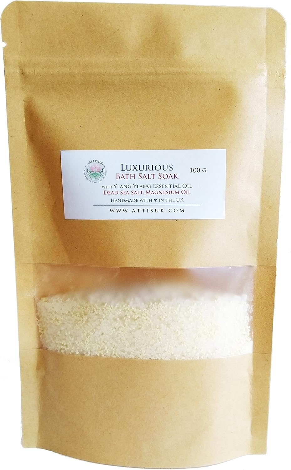 ATTIS Luxurious Bath Salt Soak with Ylang Ylang Essential Oil, Magnesium Oil, Dead Sea Salt | Vegan | Hand Made | Relaxing | Refreshing | Calming | Rejuvenating … (26.45 oz)