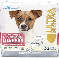Vista 7 de Paw Inspired 20 unidades de pañales desechables para perros Pañales para perras con ultra protección Pañales para perros en celo, micción por