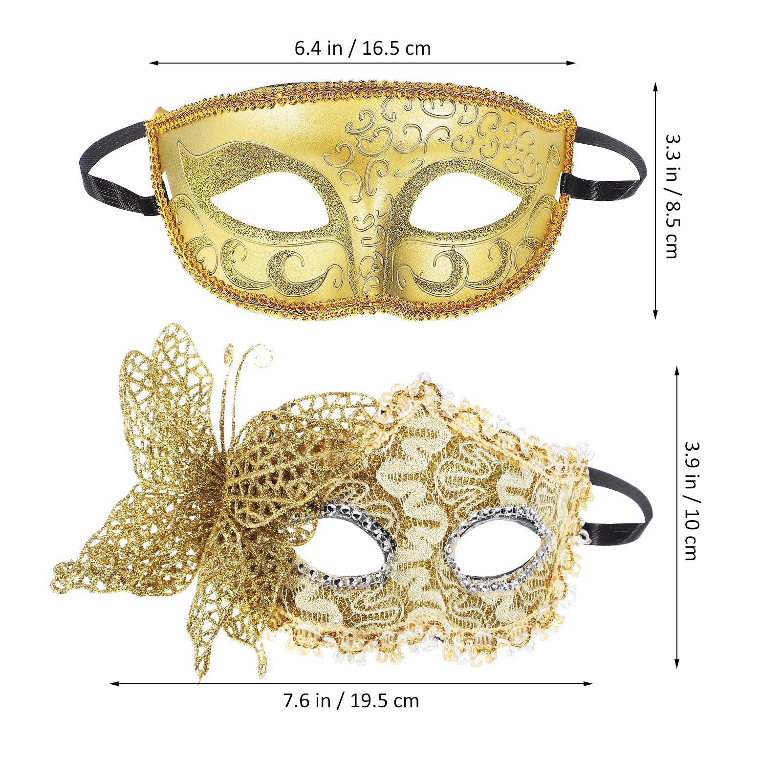 Abaodam 2Pcs Carnival Mask Couple Masquerade Masks Set Masquerade Masks Venetian Carnival Halloween Costume Mask Mardi Gras Mask Ball Prom Mask Party Masks Fancy Dress Party Masks