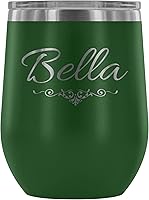 Vista 11 de Bella - Vaso de vino aislado con tapa, copa de vino de acero inoxidable sin tallo de 12 onzas, taza de viaje aislada al vacío de doble pared