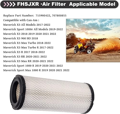 Miniatura 5 de 715900422 Filtro de aire para Can-Am Maverick X3 Max XDS XRS Turbo R RR Maverick Sport 1000 900 R Commander MAX 1000R EFI 2017-2023 Limpiador de