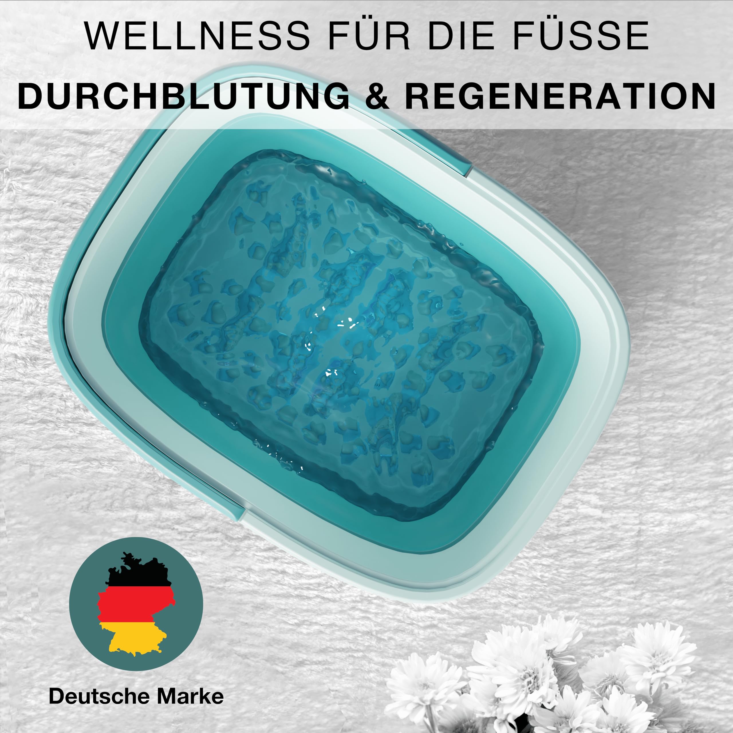 VMbathrooms Fußoase Das Original | Hochwertiges & stabiles Fußbad für wohltuende Entspannung der Füße | Fußbadewanne mit Massage-Noppen | BPA-Frei