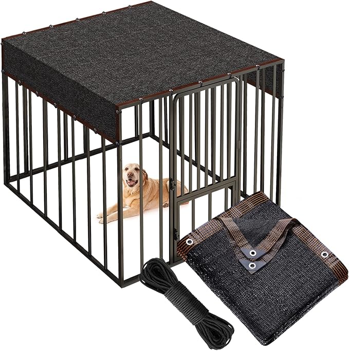 High Density Dog Kennel Shade Cover 10 x 13ft Upgrade Mesh Shade Panel, Dog Cage