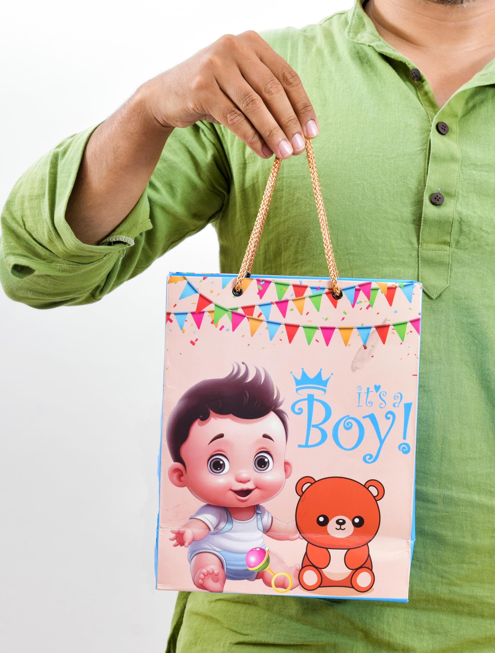 PPJ ® -HAPPY BIRTHDAY BOY (CARTOON THEME) PARTY (30 Pcs.) PAPER CARRY BAG, 10 Inch X 8 Inch X 4 Inch RETURN GIFT/HAPPY BIRTHDAY/RETURN GIFTS/GIFTS/GIFT BAGS/GIFT COVERS (Pack of 30)