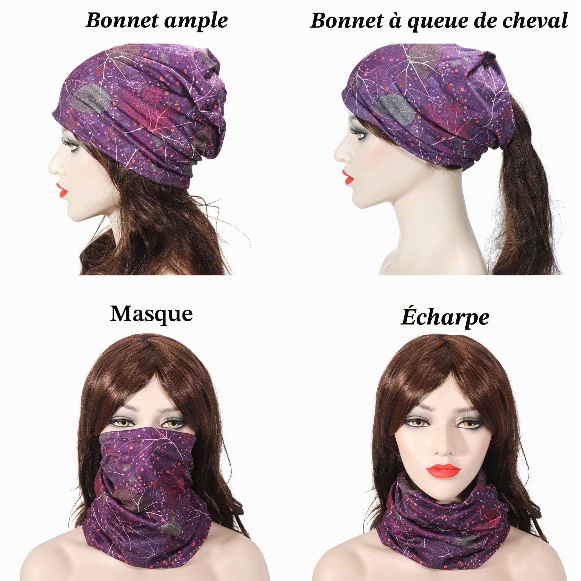 ZLYC Bonnet Fin d'été pour Femme - Motif Floral - Léger