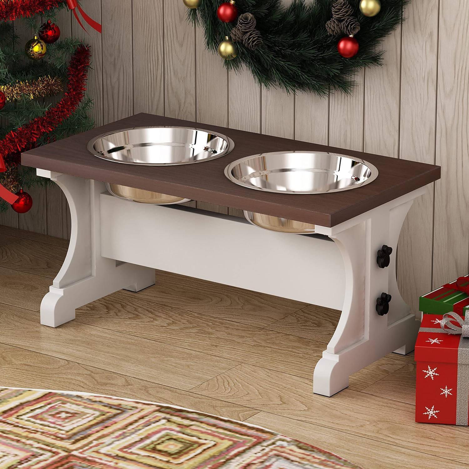Piskyet Farmhouse Elevated Dog Bowls