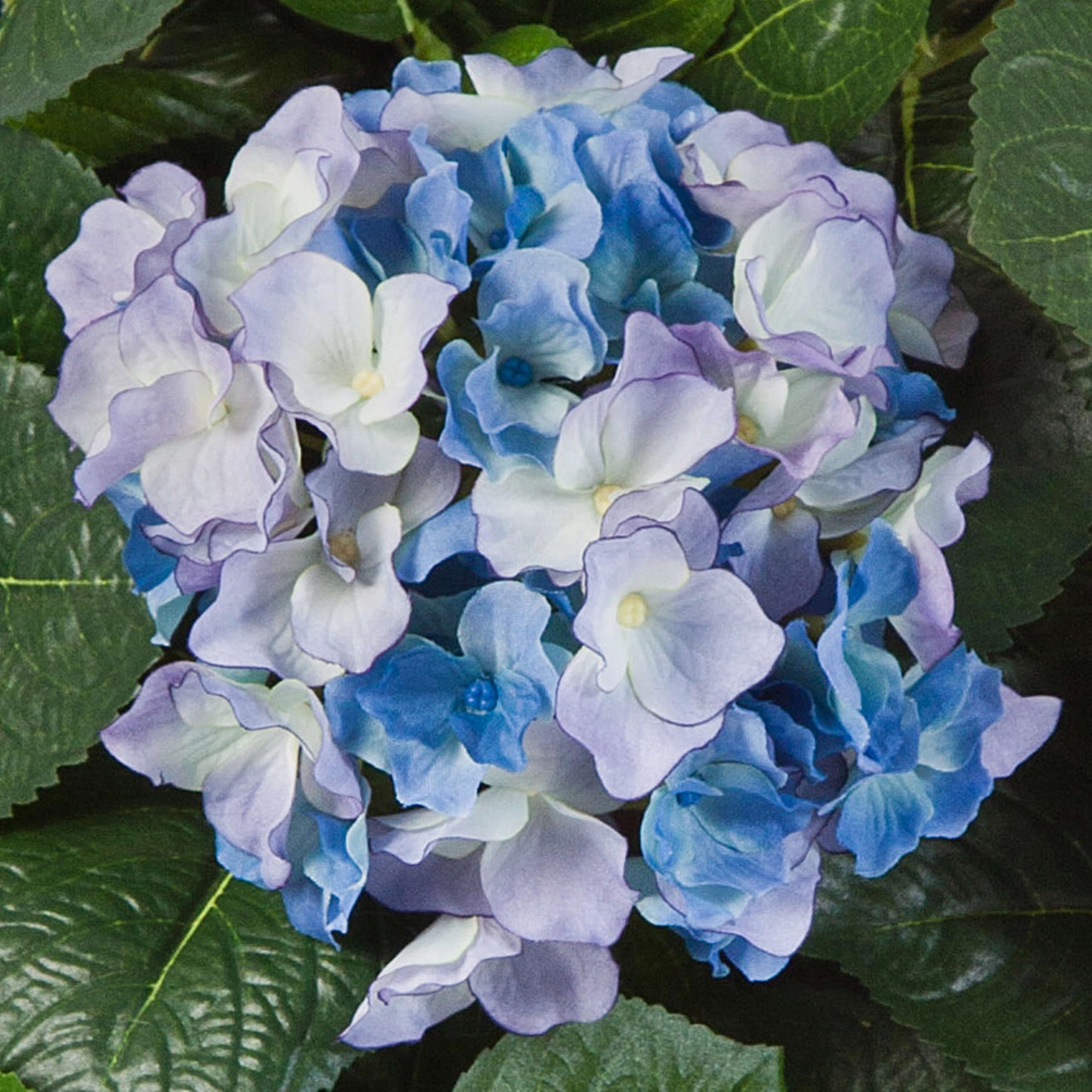 artplants.de Hortensia Artificial Haruka, Azul, Deluxe, 60cm | con Tronco, 540 Flores - Planta Decorativa - Aspecto Real