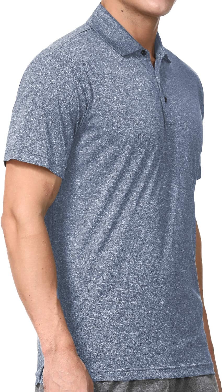 Men's Dry Fit Golf Polo Shirt Large Pewter