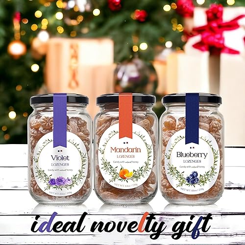 Miniatura 6 de Gourmanity Mandarin Flavor Honey Lozenges 250gr, Natural Lozenges made with Honey & Mandarin Flavor, Gourmet Candy Honey Drops, Soothing Honey