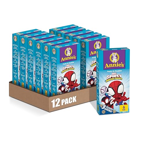 Annie's Marvel Spidey and His Amazing Friends Macarrones y queso, pasta y queso cheddar, 6 onzas (paquete de 12)