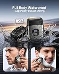 Electric Foil Shaver For Men: Portable electric razor men for Beard/Face - 3 Floating Blade USB-C Fast Rechargeable - Waterproof Wet Dry for Travel & Home