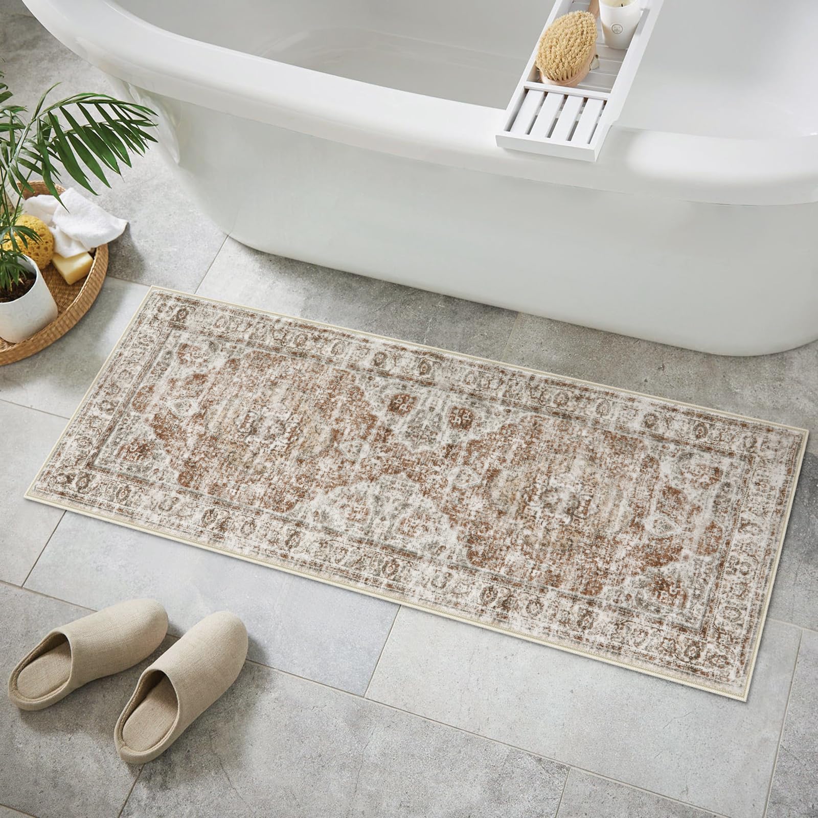 Uphome Distressed Farmhouse Boho Runner