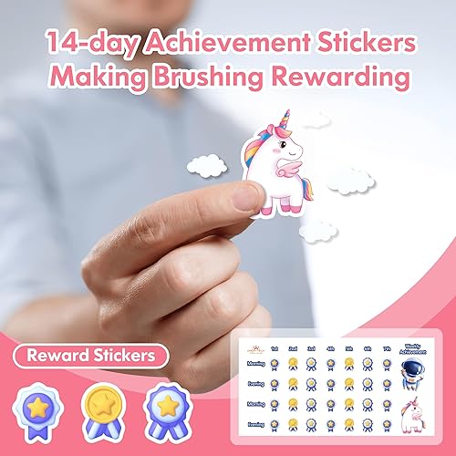 Miniatura 3 de DADA-TECH Cepillo de dientes eléctrico para niños, recargable, suave cepillo de dientes de unicornio con temporizador alimentado por tecnología