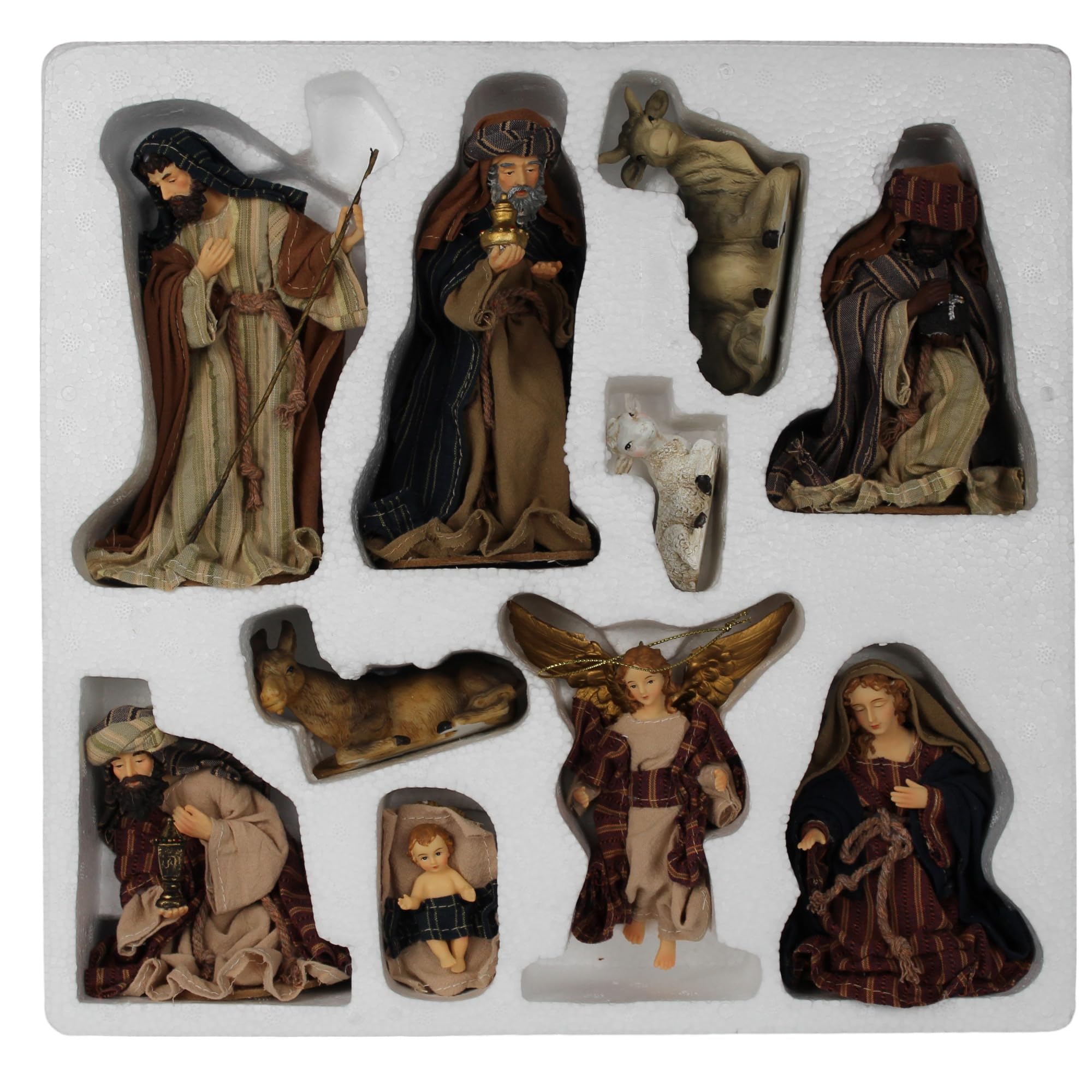 ZICOM Ankleidefigurenset Byzanz, Krippenfiguren klassisch ca. 16cm 10-TLG. Polyresin bekleidet