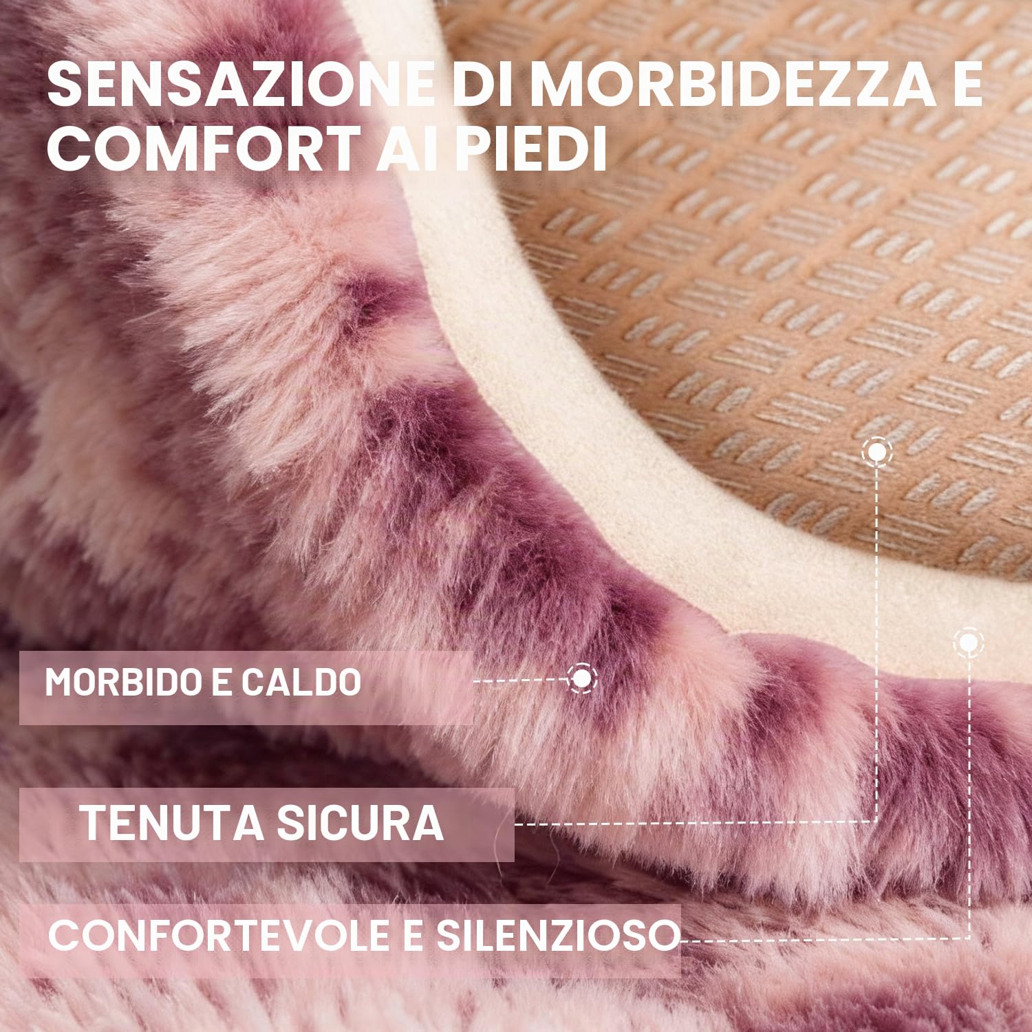 Tappeto Peloso Soggiorno Tappeti per Grandi Dimensioni Salotto Moderno cameretta Bimba tappeti,Tappeto morbido e Antiscivolo soffice per la camera da letto(viola rosa,200 x 300 cm)