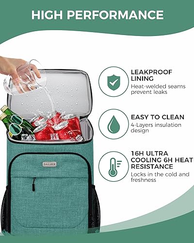 Miniatura 58 de BAGLHER Mochila Nevera Térmica Ligera Aislada - 30 Latas, A Prueba de Fugas para Almuerzo, Picnic, Senderismo, Viajes de Campamento Núcleo