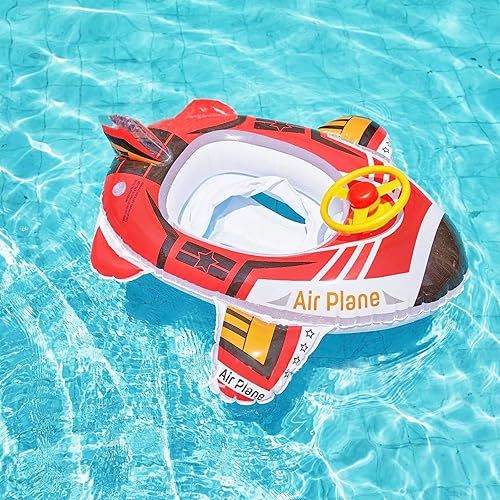Miniatura 15 de Lindo flotador inflable de piscina para niños, flotador de verano de PVC, cama de aire, lago, barco, flotadores de natación con 2 asas, balsa