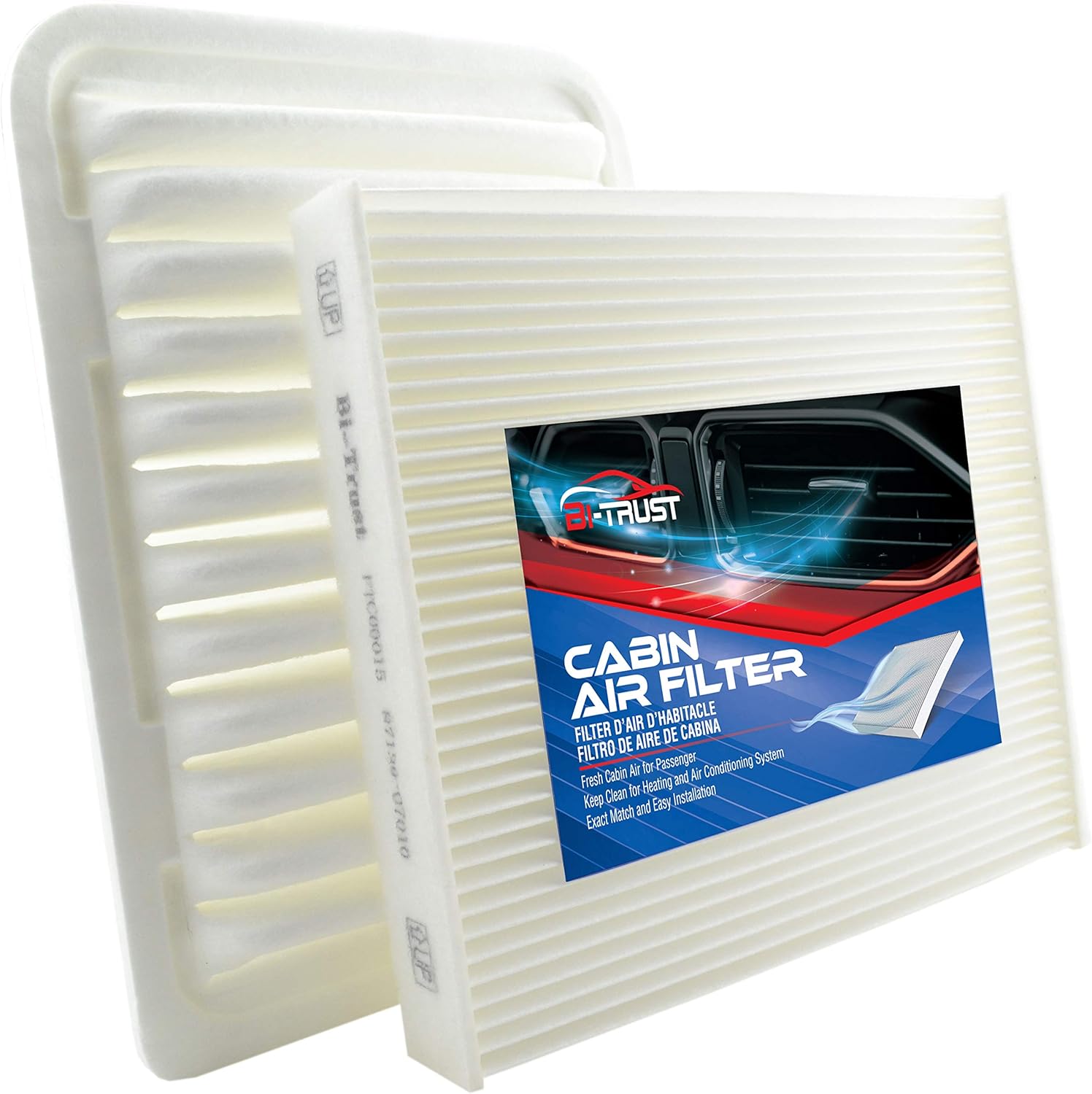 TZFT00021 Engine Cabin Air Filter Kit,Replacement for Corolla 2009-2019 L4 1.8L Scion Xd 2008-2014 L4 1.8L