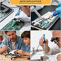 Vista 6 de Kit de soldador electrónico, herramienta de soldadura de temperatura ajustable de 60 W, 5 puntas de soldadura, bomba de desoldadura, soporte