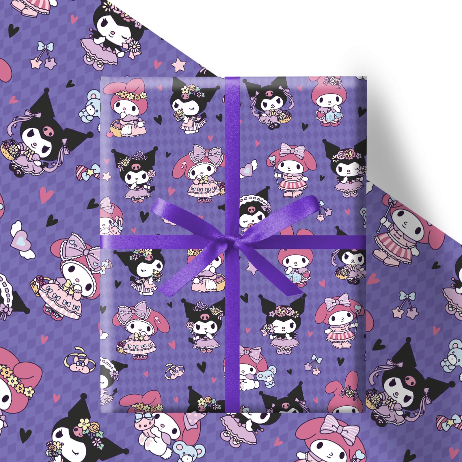 Wrapping Paper 5 Sheets- 50*70cm Cartoon Wrapping Paper Sheets, Gift WrappinG PapeR for Present Gift Wrap Pack for Birthday, Recyclable BirthDay WrapPing PapER for Kid Boy Girl Party Favor Decorations — image 1