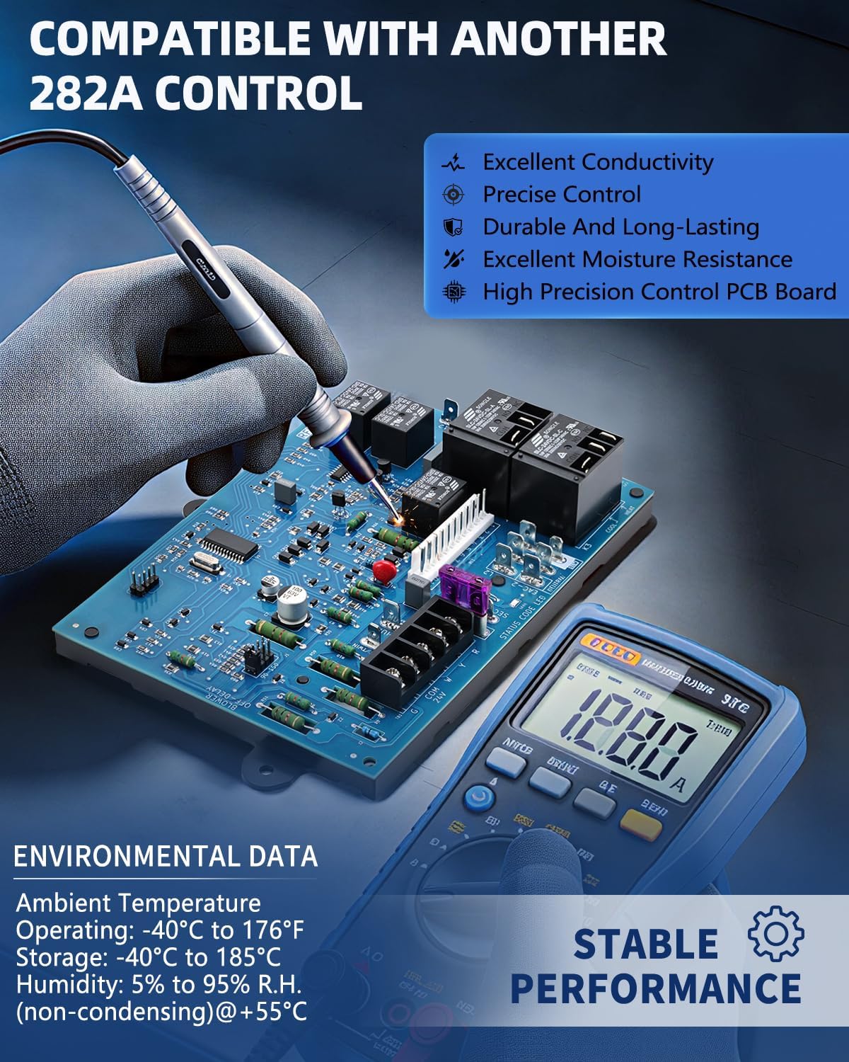 Furnace Control Board ICM282B Module Series Control Board Compatible with Carrier HK42FZ013, HK42FZ004, HK42FZ007, HK42FZ008, HK42FZ009, HK42FZ011, HK42FZ016, HK42FZ034, 325878-751