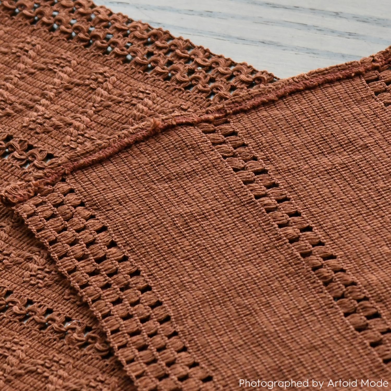 Artoid Mode Caramel Woven Farmhouse Hollow Table Runner 12x72 Inch