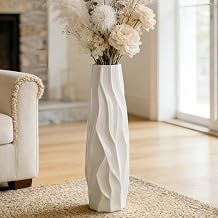 White Tall Floor Vase, 28" Ceramic Large Vase for,Glossy Glaze Large Decorative for Living Room, Dining  Office Modern Home Decor