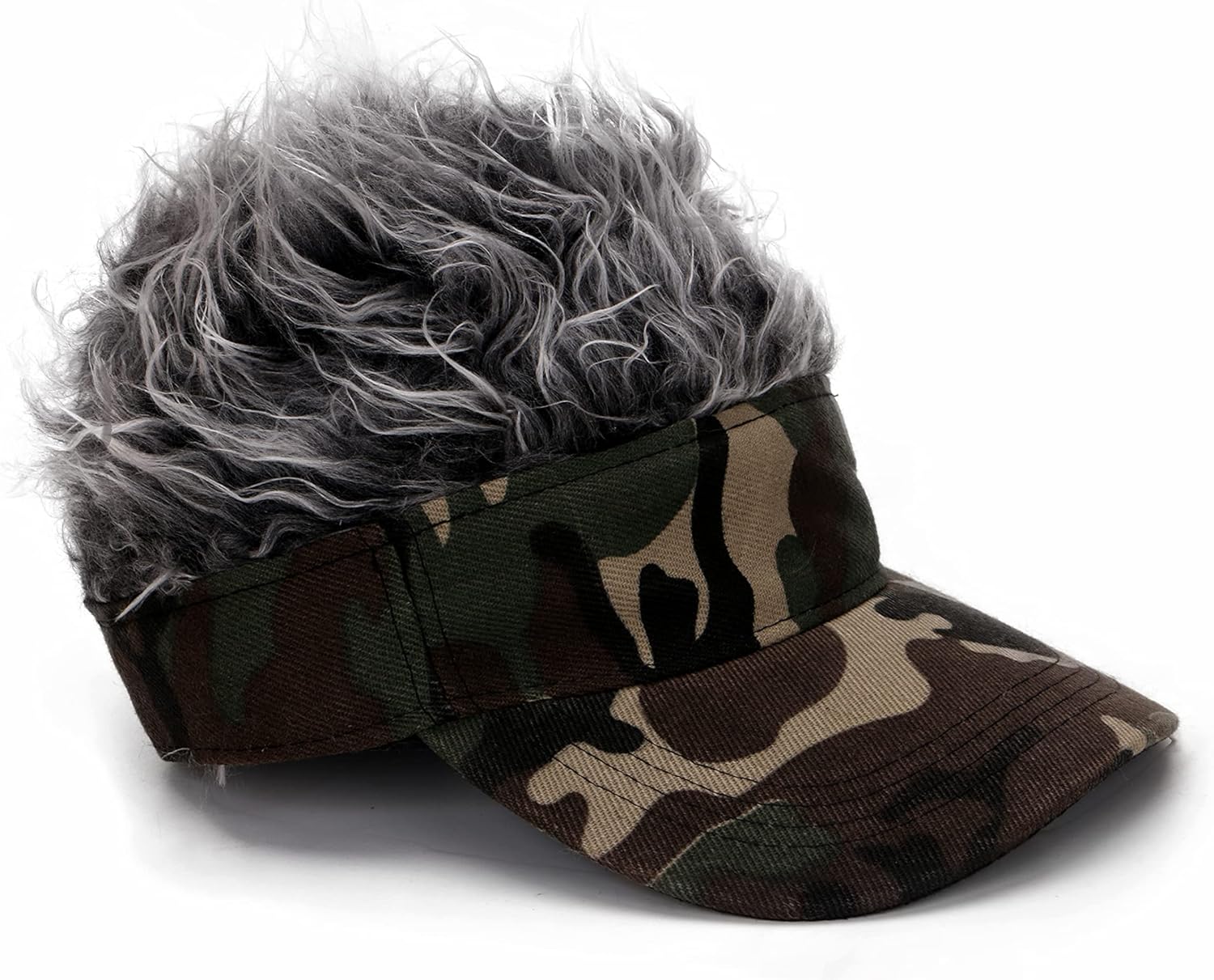 Men's Hair Visor ​Sun Hats Visor with Hair Fake Hat with Hair for Men Novelty Spiked Adjustable Baseball Caps Funny Gift : Clothing, Shoes & Jewelry