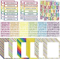 Vista 14 de PerKoop 36 hojas de suministros para tableros de póster de feria científica, 24 subtítulos autoadhesivos para presentación, 4 títulos para proyectos