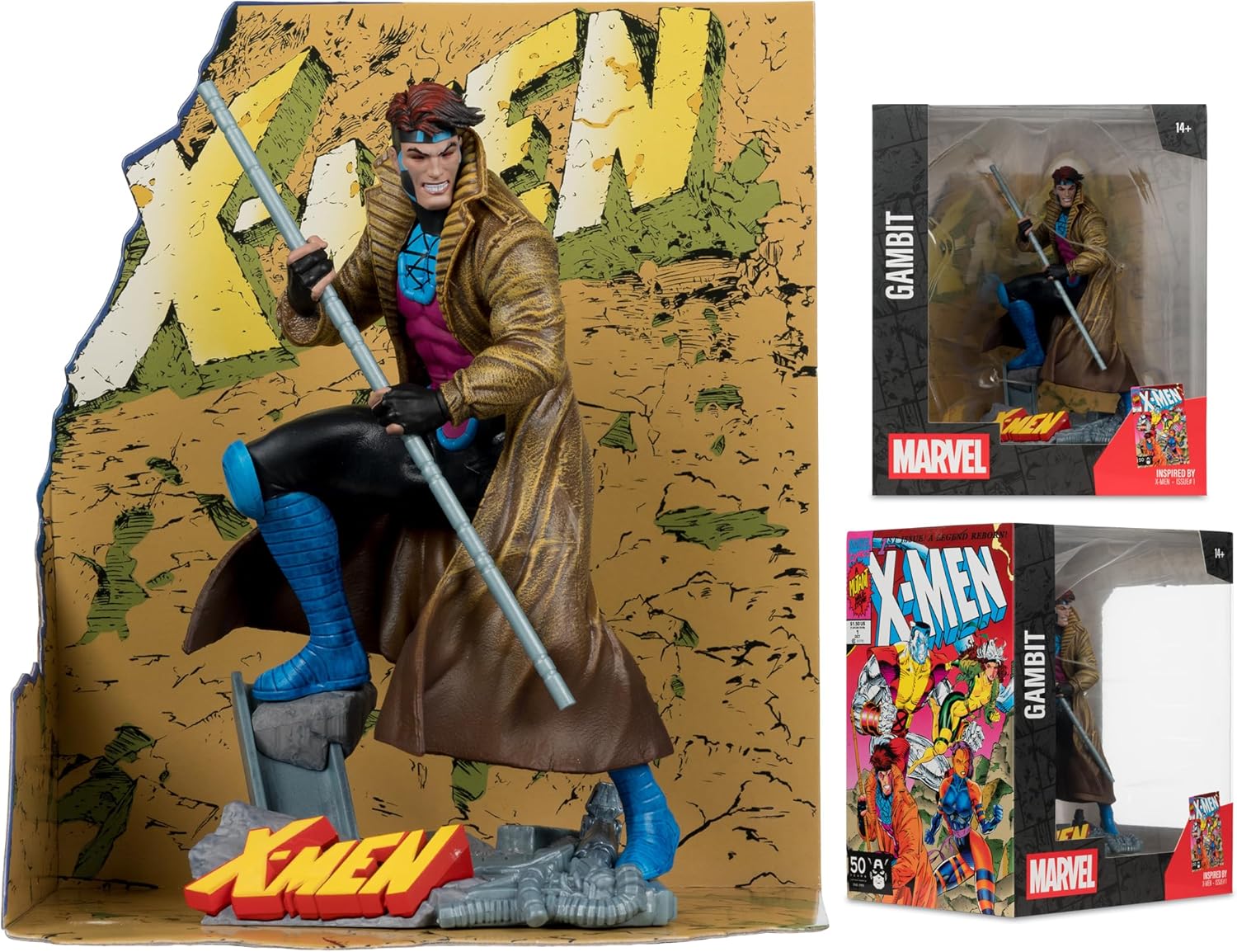 McFarlane Toys- Marvel Gambit 1:10th Scale Collectible with Scene (X-Men #1)