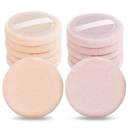 Miniatura 1 de WLLHYF 12 unidades de polvo de maquillaje de algodón rosa, soplos de polvo redondos para maquillaje facial en polvo de terciopelo para polvo suelto,