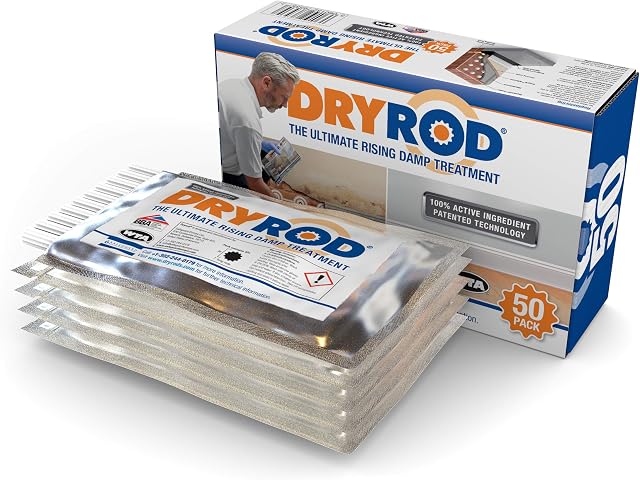 Dryrod Damp Proofing Rods (50 Pack) - Next Generation Rising Damp Treatment from The Makers of Dryzone