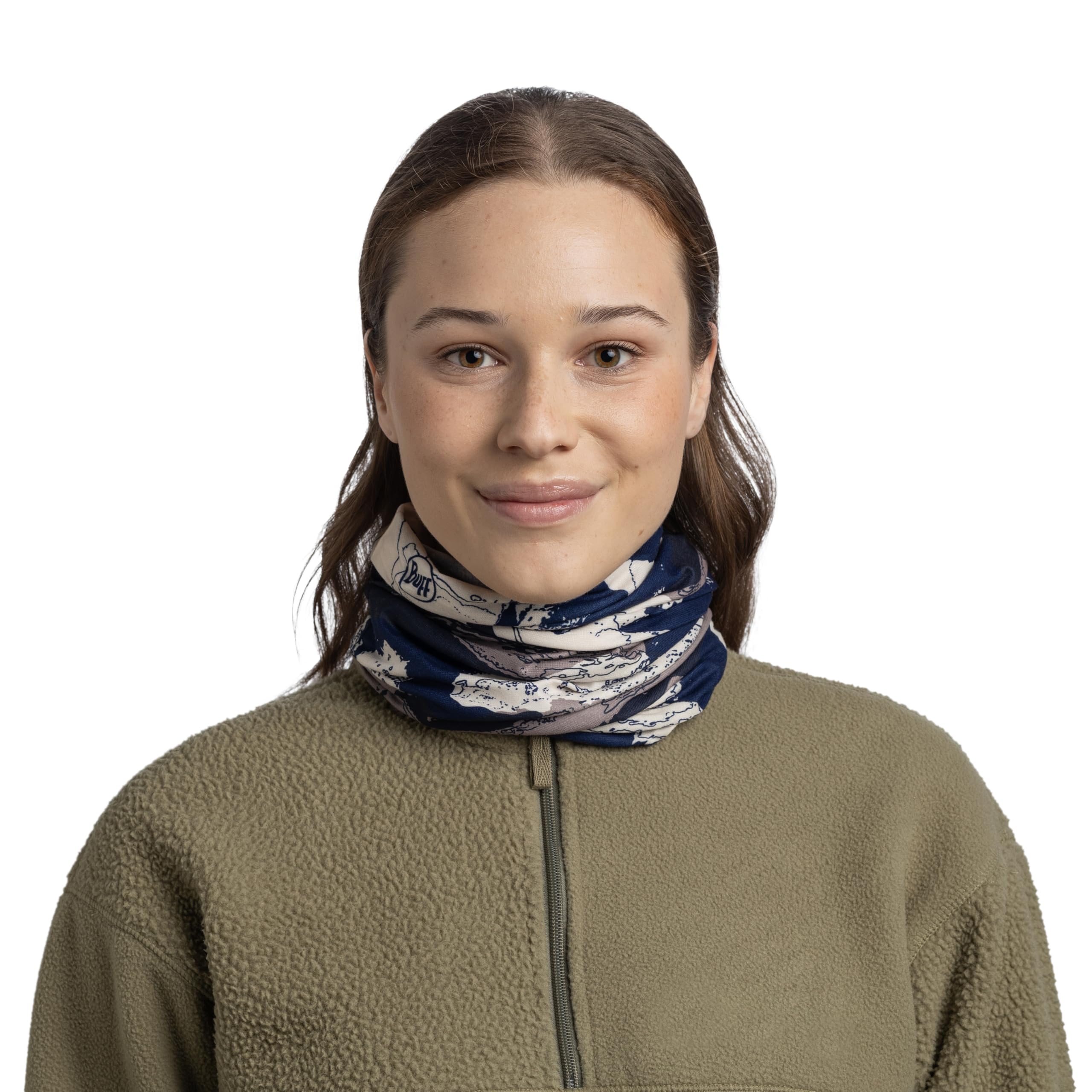 BUFF Komin Original Ecostretch Szalik, Tubularny, Wielofunkcyjny, na Szyję i Głowę, Bieganie, Chodzenie, Wędrówki, Zrównoważony, Lekki One Size Ciemnoniebieski