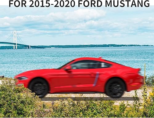 Miniatura 5 de JeCar Cubierta interior de fibra de carbono para Ford Mustang 2015-2019 (fibra de carbono roja)