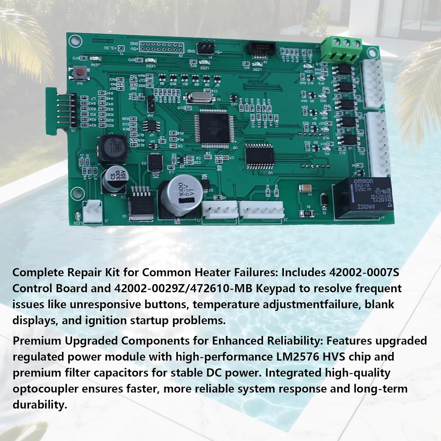 42002-0007S, 461105 Pool Heater Control Board Kit with 472610Z Switch Pad，for Pentair MasterTemp Sta-Rite Max-E-Therm NA & LP Series Pool & Spa Heater Electrical Systems