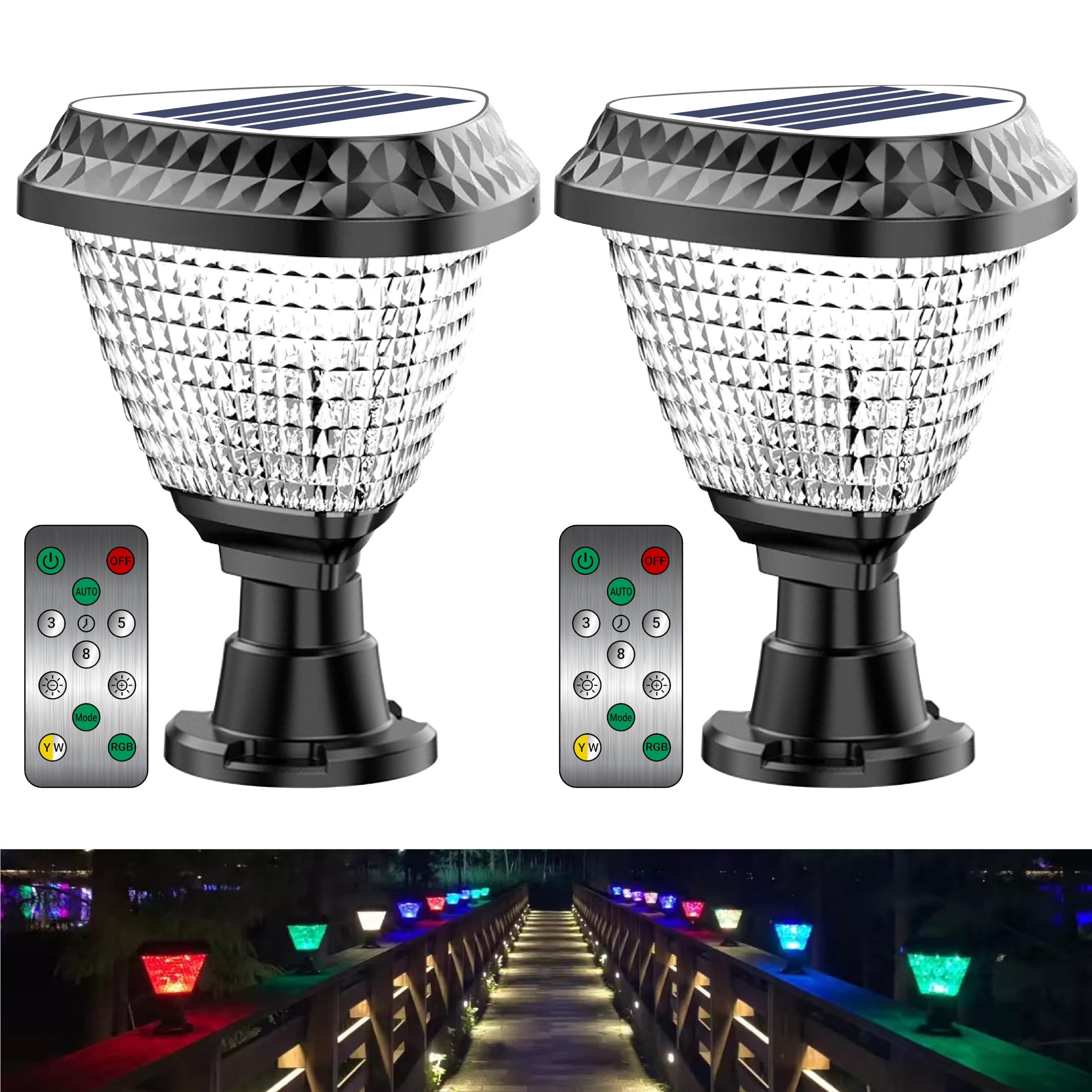 Epyz Solar Gate Pillar Light Outdoor Waterproof Triangle Shape with 34 LED, 3 Type of Lights, Application for Fence, Garden, Wall, Outdoor (Triangle, Multicolor, Pack of 2) (B0CNPX6NRT) Amazon Price History, Amazon Price Tracker