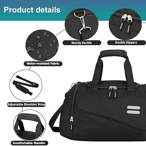 Miniatura 5 de Urbanstand Bolsa de gimnasio para hombres y mujeres - Bolsa de lona de 30 litros con compartimento para zapatos, bolsa de lona resistente al agua