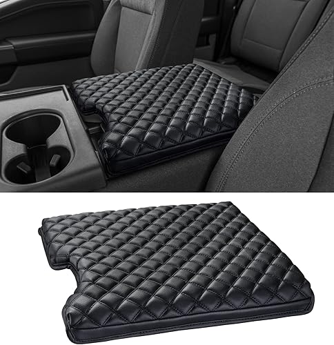 Miniatura 59 de Funda de consola central para Ford F150 F250 F350 F450 F550 2015-2025 con asiento de salto 40/20/40, cubierta de consola central de piel sintética