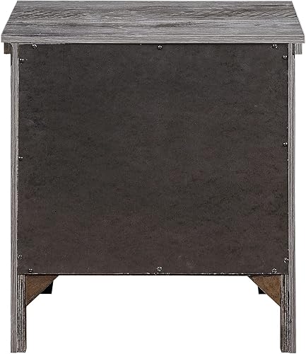 Miniatura 6 de Knocbel Mesita de noche de madera con 2 cajones de almacenamiento, mesas auxiliares rústicas con mango de metal para dormitorio, sala de estar,