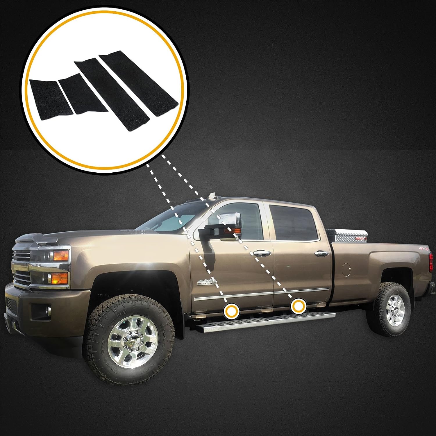 Red Hound Auto Custom Fit 2014-2018 Compatible with Silverado 1500 and 15-19 2500 HD 3500 HD Crew Cab 8pc Kit Door Entry Guards Scratch Cover Protector Paint Protection Threshold Guard