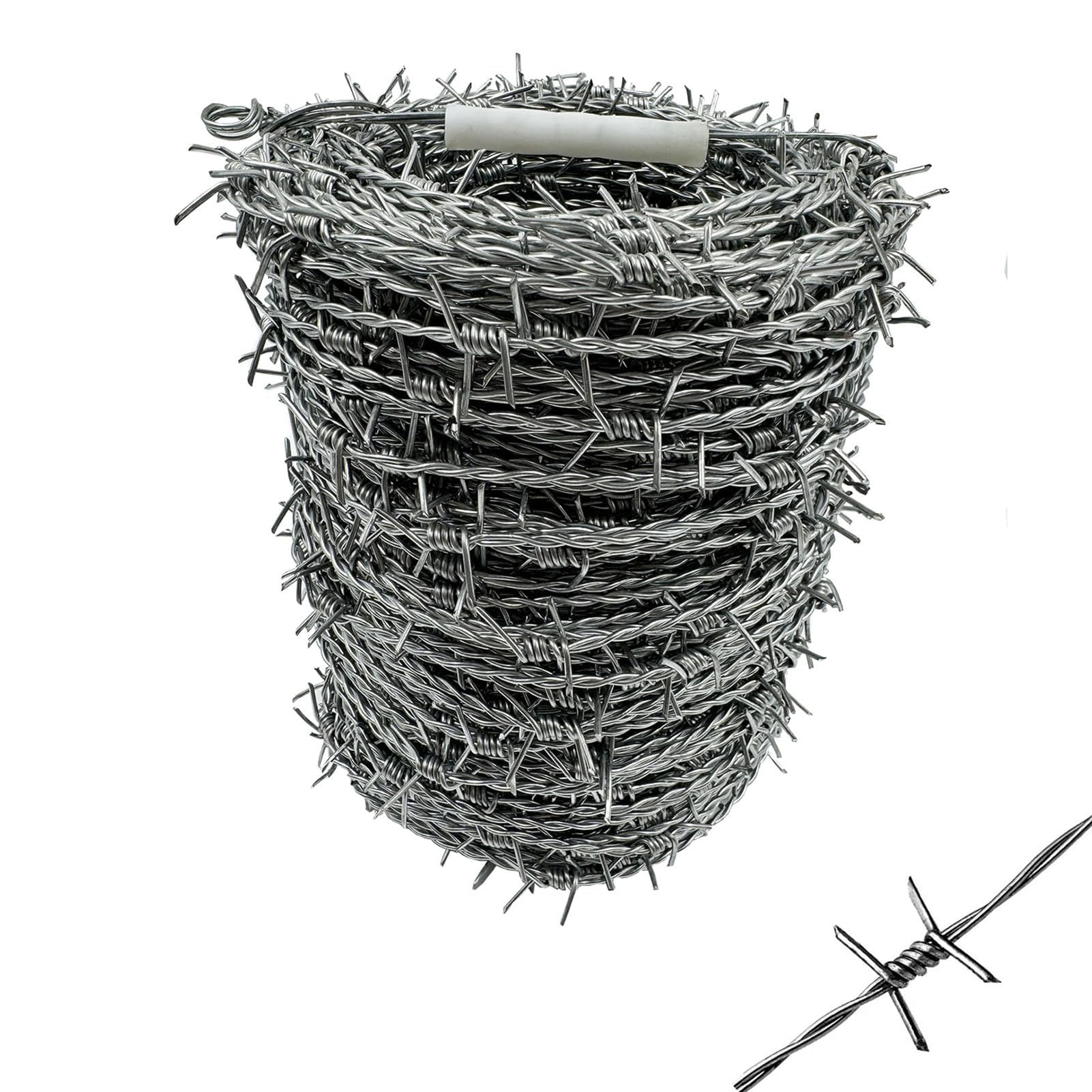 70m Barbed Wire for Fencing, Durable 4-Point Barbed Wire for Wild Fences, Strong Barbed Wire for Agricultural and Residential Use, Tangle-Free Twisted Design