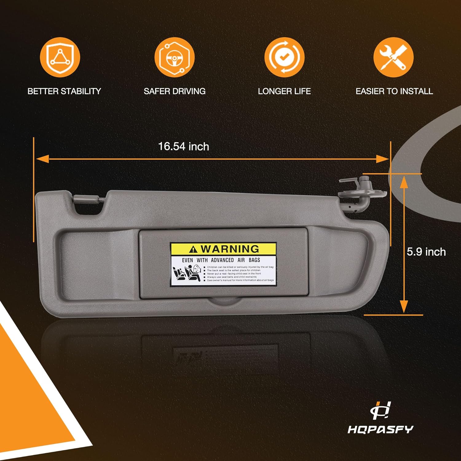HQPASFY Sun Visor Compatible with 2006-2011 Honda Civic, Left Driver Side and Right Passenger Side Sunvisor Replaces# 83280-SNA-A01ZA 83230-SNA-A01ZA（ Atlas Gray）